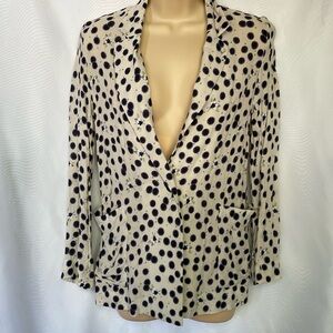 H&M Anna Glover Blue Polka Dot Jacket
